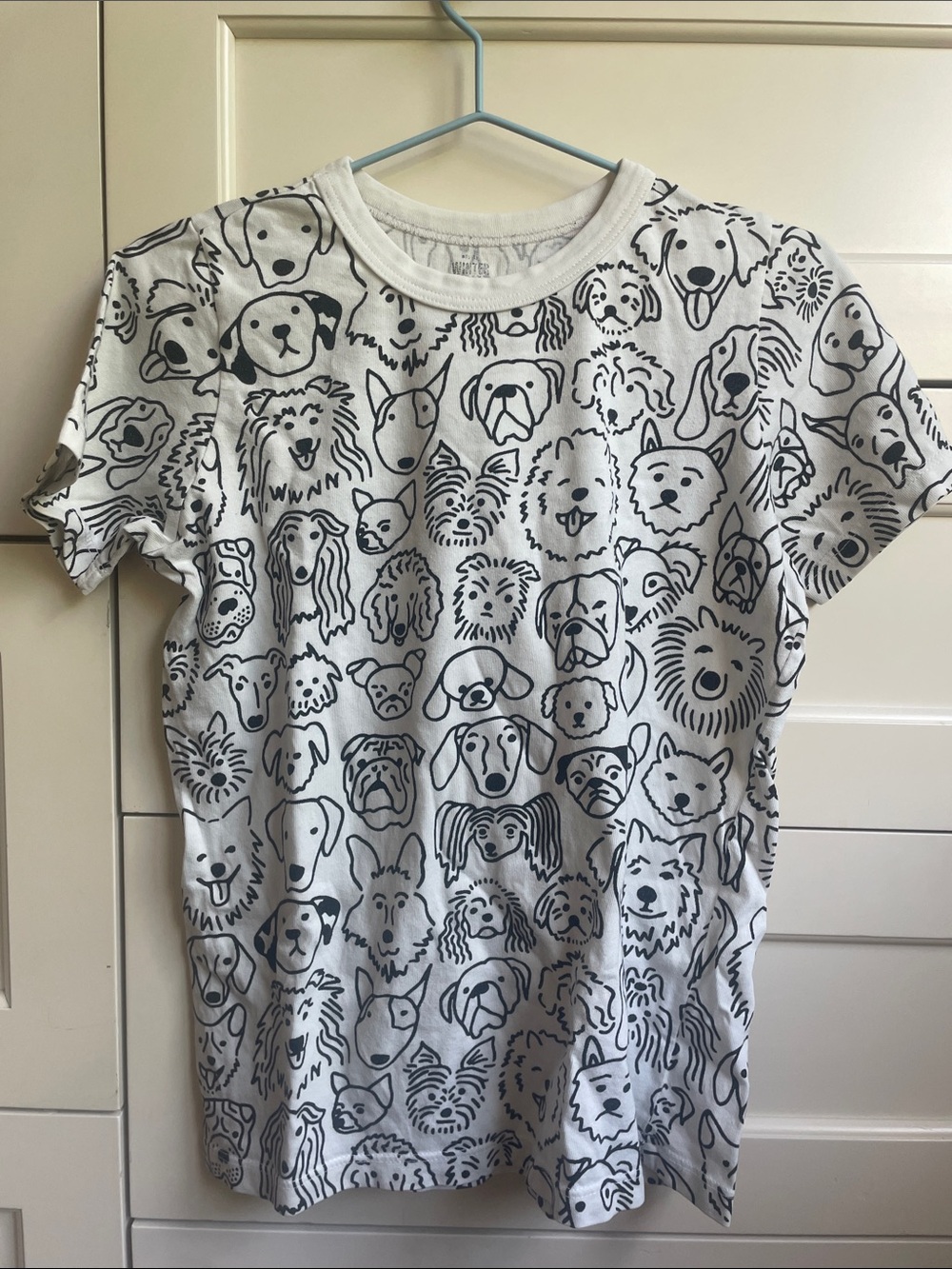 Winter Water Factory White Kids Short-Sleeve Tee with Black Dog Faces